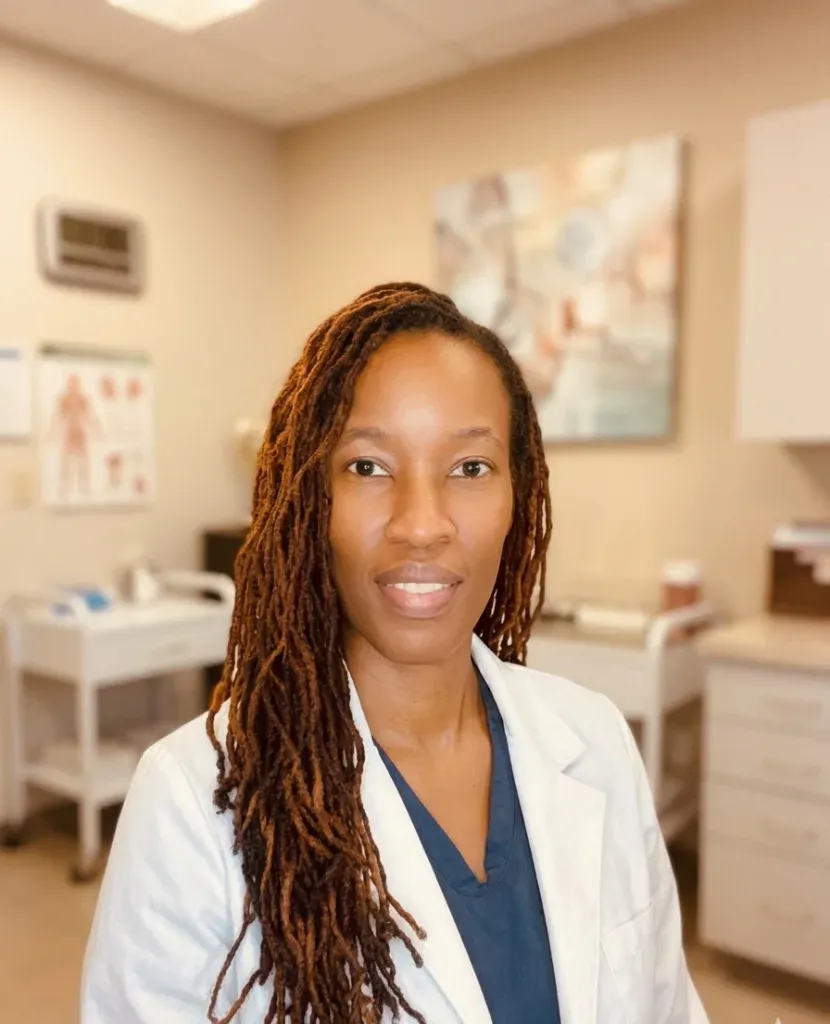 Dr. Denise Williams in a sunlit wellness studio